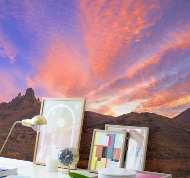 Majestic mountain twilight landscape wall mural - TenStickers