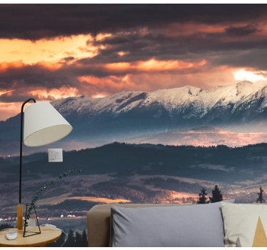 Majestic snowy peaks wall mural mountain - TenStickers
