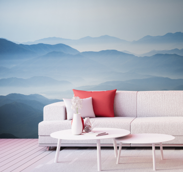 Misty mountain landscape wall mural - TenStickers
