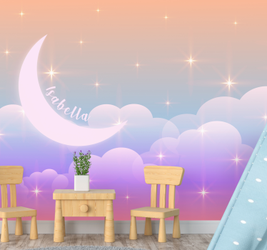 Moon with name painting murals - TenStickers