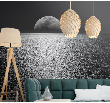 Moonlit view under the sea wall mural - TenStickers