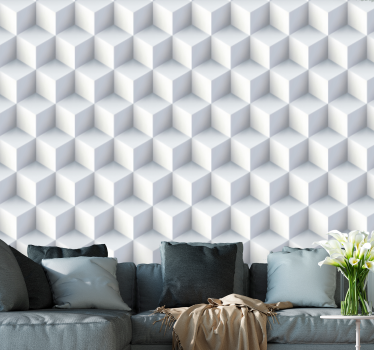 Multiple white cubes  3d mural wallpaper - TenStickers