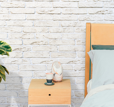Mural stone wall white brick design - TenStickers
