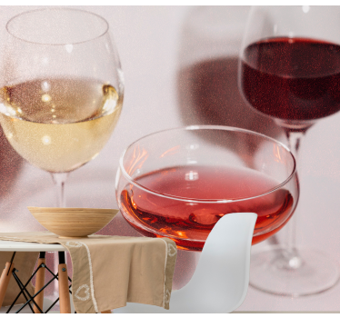 Music wall mural elegant wine glasses - TenStickers