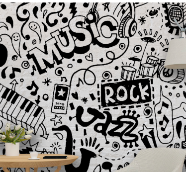 Music wall mural musical vibes artwork - TenStickers