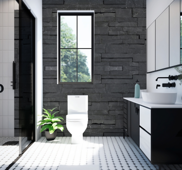 Negro ladrillos brick wall mural - TenStickers
