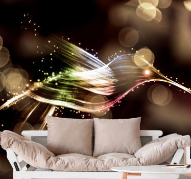 Neon Colored Hummingbird mural wallpaper - TenStickers