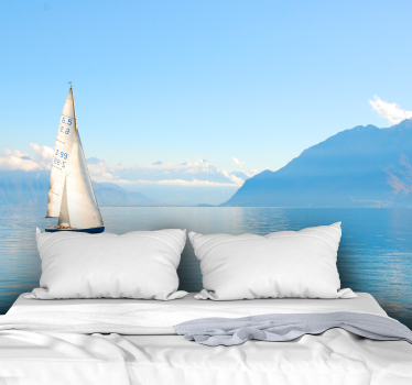 Ocean with sailing boats under the sea wall mural - TenStickers
