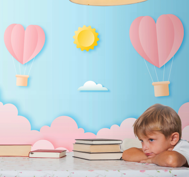 Paper cut hot air balloons design Children Wall Murals - TenStickers