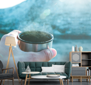 People wall mural hand holding drink - TenStickers