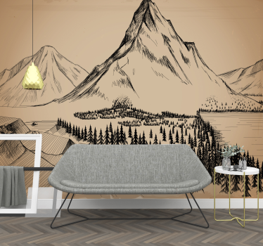 Pines with rocks Forest mural - TenStickers