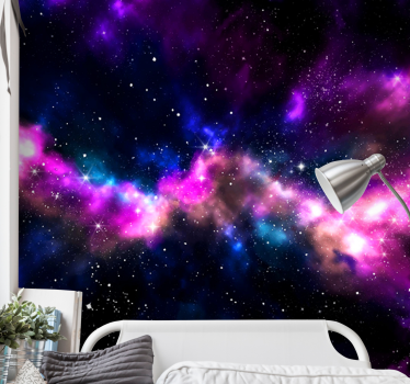 Pink and Blue Universe space mural wallpaper - TenStickers