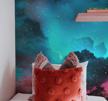 Pink and blue watercolour sky Children Wall Murals - TenStickers