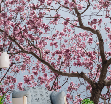 Pink elegant cherry blossom mural wallpaper - TenStickers