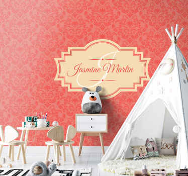 Pink vintage design with initial custom murals - TenStickers