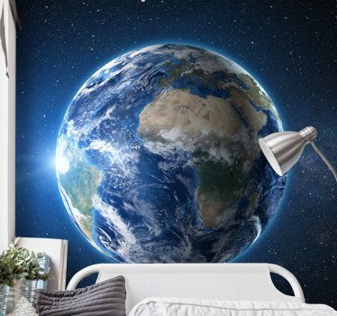 Planet Earth in space mural wallpaper - TenStickers