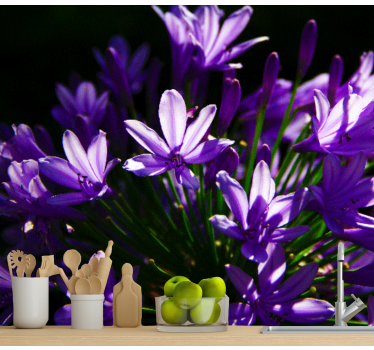Purple Floral Beauty flower wall mural - TenStickers