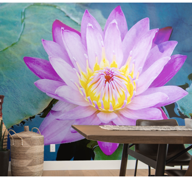 Purple Lotus Flower mural wallpaper - TenStickers