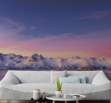 Purple ocean and the sky under the sea wall mural - TenStickers