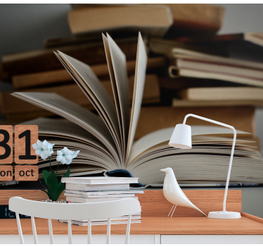 Quote wall mural open book scene - TenStickers