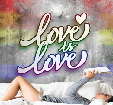 Romantic wall mural love is love - TenStickers