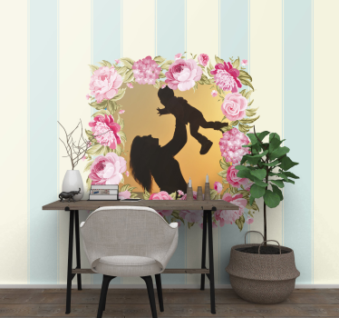 Romantic wall mural mother and child - TenStickers