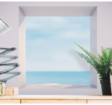 roof window sea view 3d mural wallpaper - TenStickers