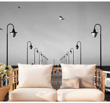 Seaside Pier Stroll city wall mural - TenStickers
