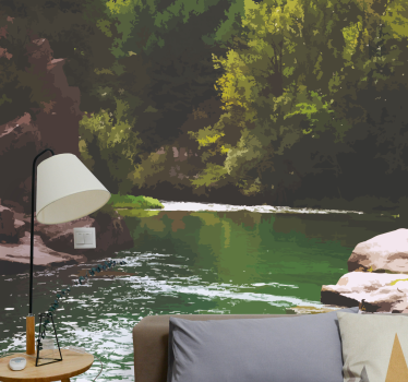 Serene Water Landscape wall mural nature - TenStickers