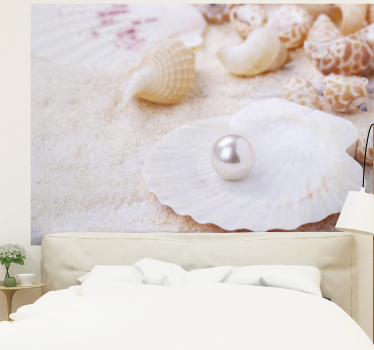 Shell and pearl landscape wall mural - TenStickers