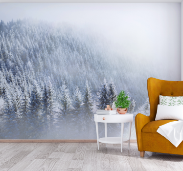 Snowy Christmas Trees wall mural - TenStickers