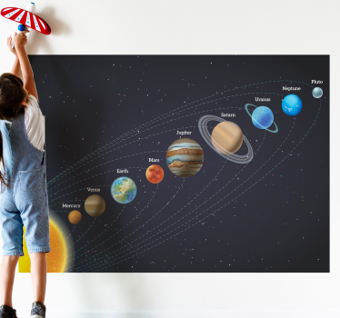 Solar system design space mural wallpaper - TenStickers