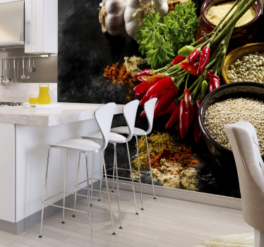 Spices 3D Mural Wallpaper - TenStickers