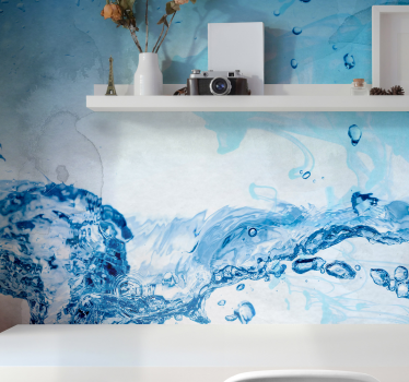 Splash of water 3d mural wallpaper - TenStickers