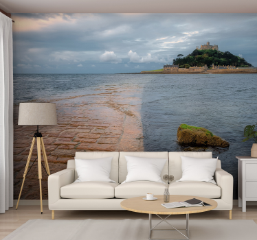 St Micheals Mount Cornwall landscape mural wallpaper - TenStickers