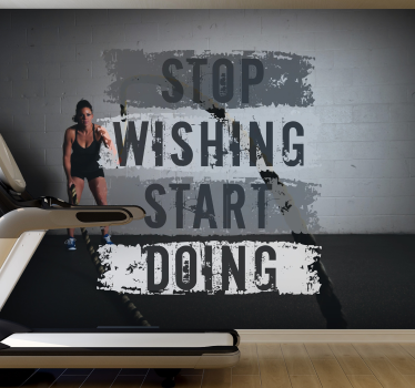 Stop Wishing, Start Doing Fitness word wall mural - TenStickers