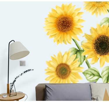 Sunflower Blossoms Display flower wall mural - TenStickers
