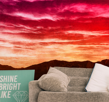 Sunset and clouds aesthetic colours night sky wall mural - TenStickers