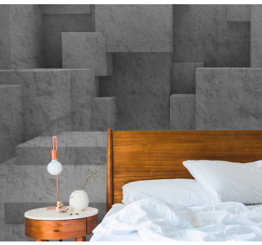 Texture wall mural geometric stone layers - TenStickers