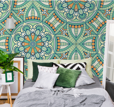 Texture wall mural intricate floral design - TenStickers