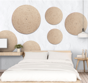 Texture wall mural natural circle designs - TenStickers