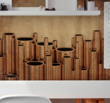 Texture wall mural textured pipe design - TenStickers