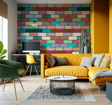Texture with brick effect pattern wall mural - TenStickers