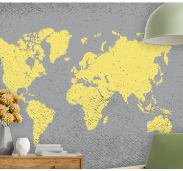 Textured pantone worldmap world map wall mural - TenStickers