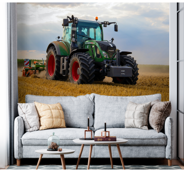 Tractor landscape living room wall mural - TenStickers