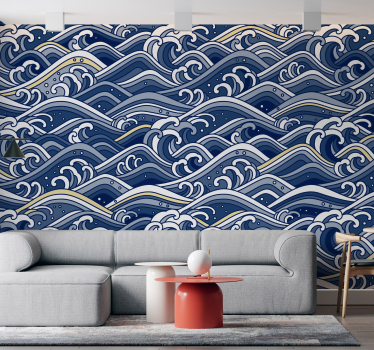 Traditional wave contrast landscape murals - TenStickers