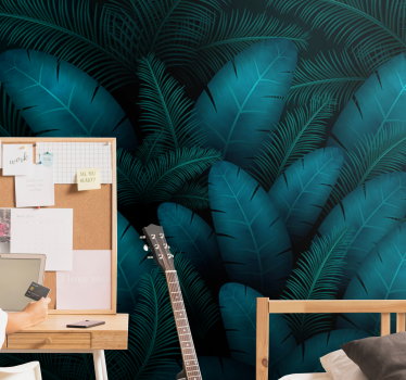 Tropical leaves Marriage Wallpaper Photo - TenStickers