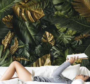 Tropical leaves wall mural - TenStickers