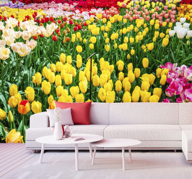 Tulips flower wall mural - TenStickers