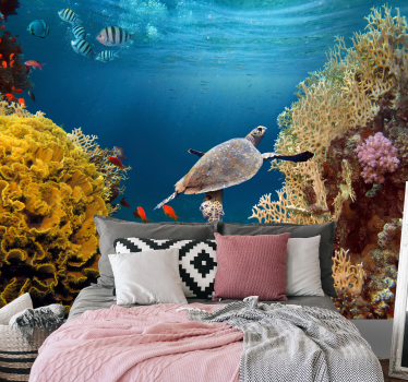 Under the sea with fish mural wallpaper - TenStickers